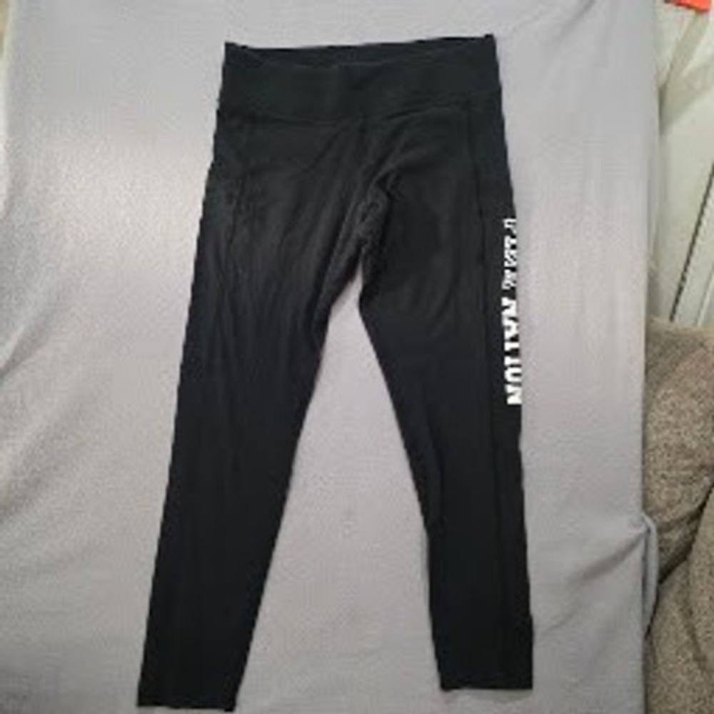 Victorias Secret PINK Nation Leggings Black High Waisted Side Pocket Yoga Pants